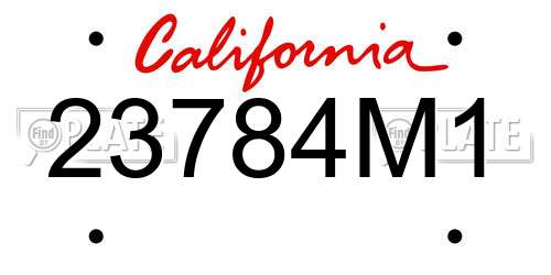 23784M1 California License Plate