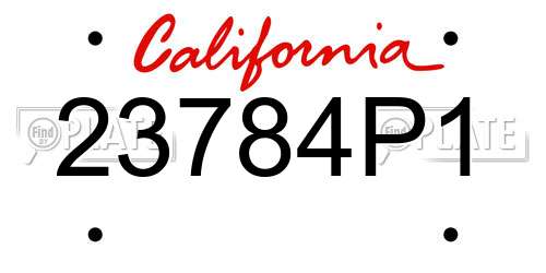 23784P1 California License Plate