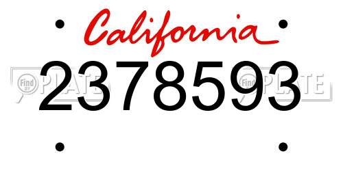 2378593 California License Plate