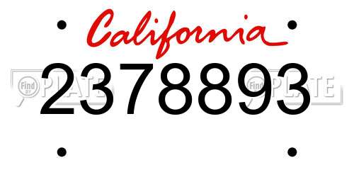 2378893 California License Plate
