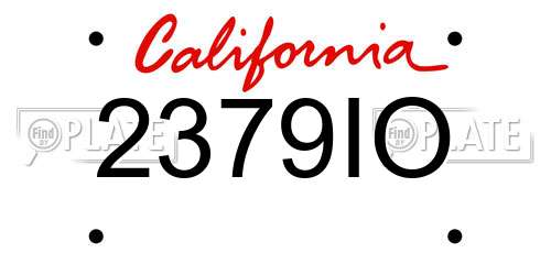 2379IO California License Plate