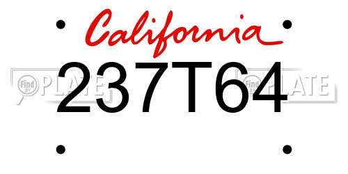 237T64 California License Plate