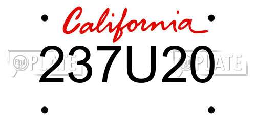 237U20 California License Plate