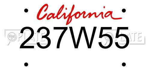 237W55 California License Plate