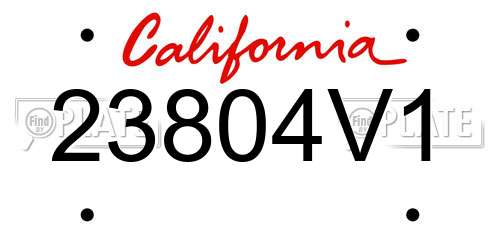 23804V1 California License Plate