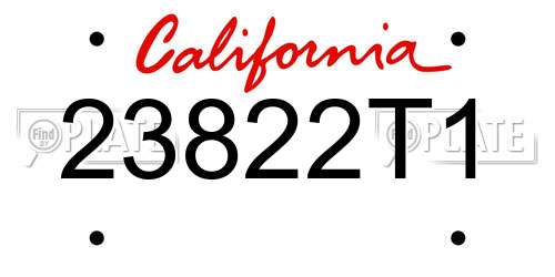 23822T1 California License Plate