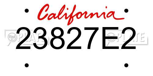 23827E2 California License Plate