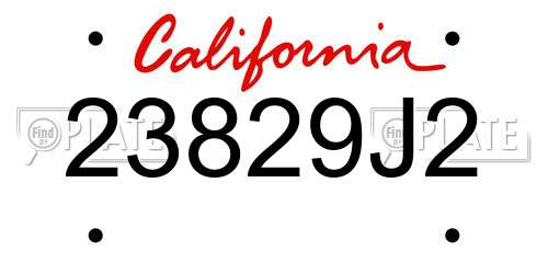 23829J2 California License Plate
