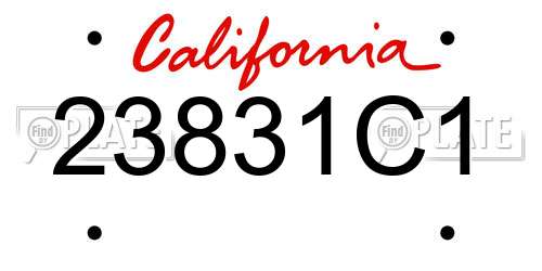 23831C1 California License Plate