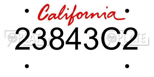 23843C2 California License Plate
