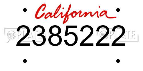 2385222 California License Plate