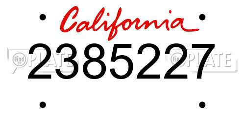 2385227 California License Plate