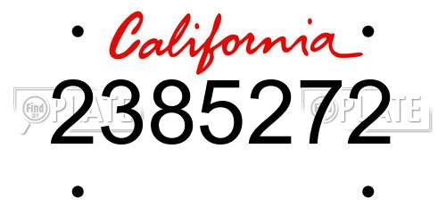 2385272 California License Plate
