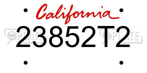 23852T2 California License Plate