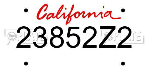 23852Z2 California License Plate