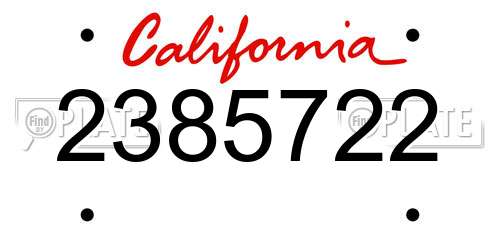 2385722 California License Plate