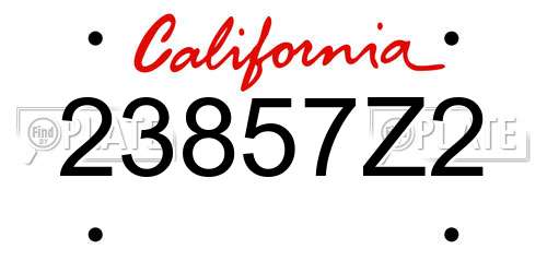 23857Z2 California License Plate