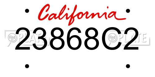 23868C2 California License Plate