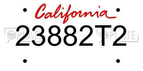 23882T2 California License Plate