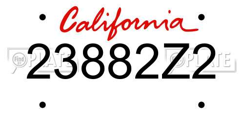 23882Z2 California License Plate