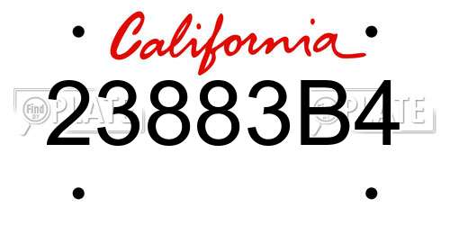 23883B4 California License Plate
