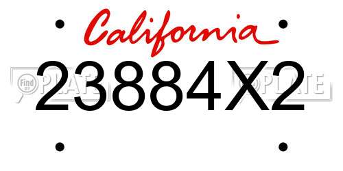 23884X2 California License Plate