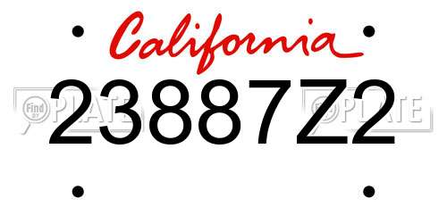 23887Z2 California License Plate