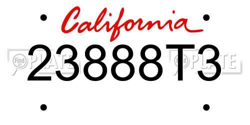 23888T3 California License Plate
