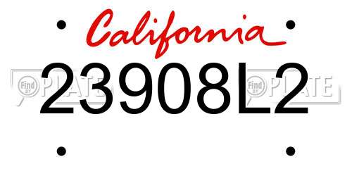 23908L2 California License Plate