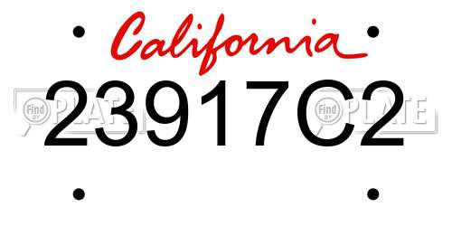 23917C2 California License Plate