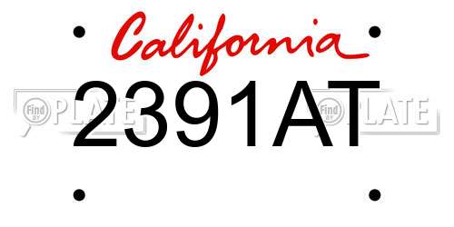 2391AT California License Plate