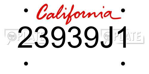 23939J1 California License Plate