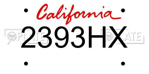 2393HX California License Plate