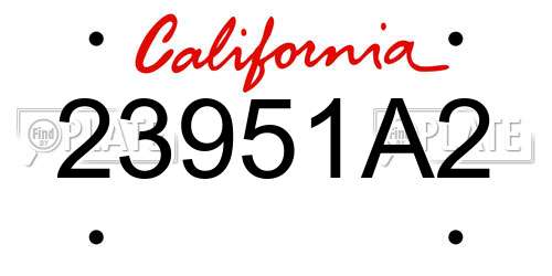23951A2 California License Plate