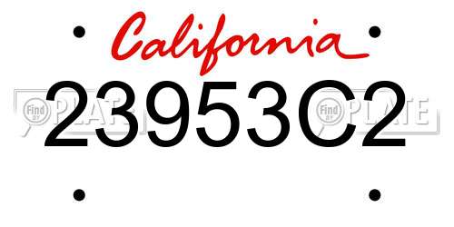 23953C2 California License Plate