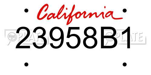 23958B1 California License Plate