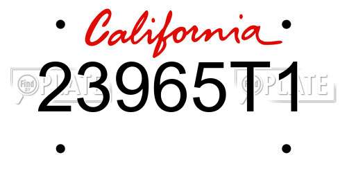 23965T1 California License Plate