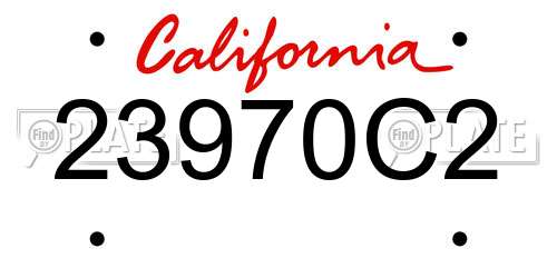 23970C2 California License Plate