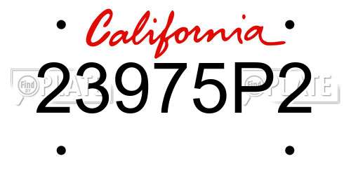 23975P2 California License Plate