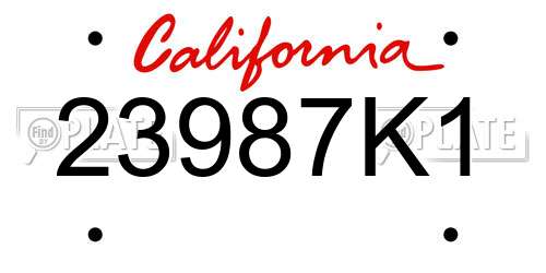 23987K1 California License Plate