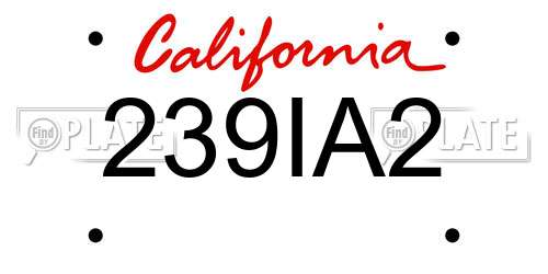 239IA2 California License Plate