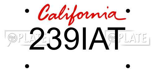 239IAT California License Plate
