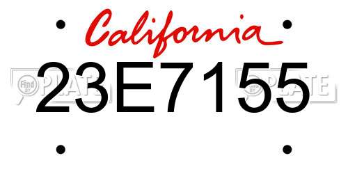 23E7155 California License Plate