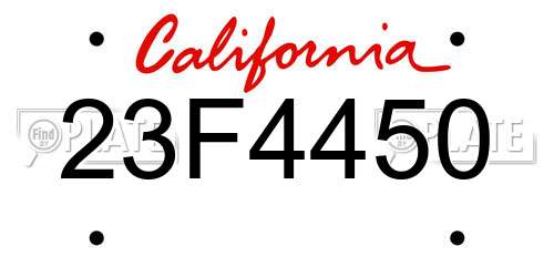 23F4450 California License Plate