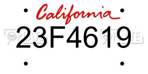 23F4619 California License Plate