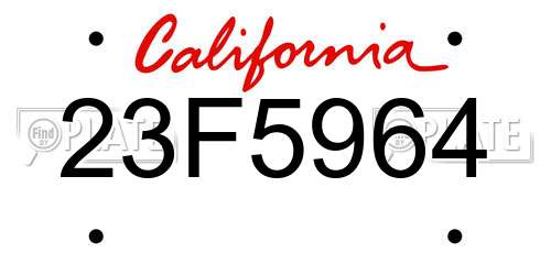 23F5964 California License Plate