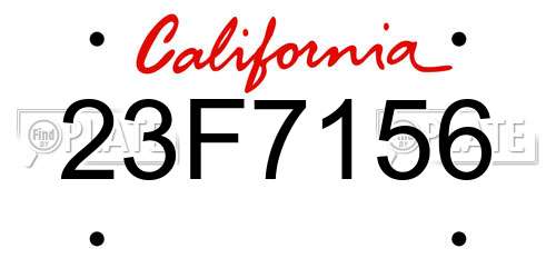 23F7156 California License Plate