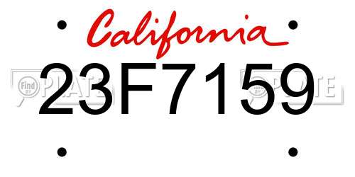 23F7159 California License Plate