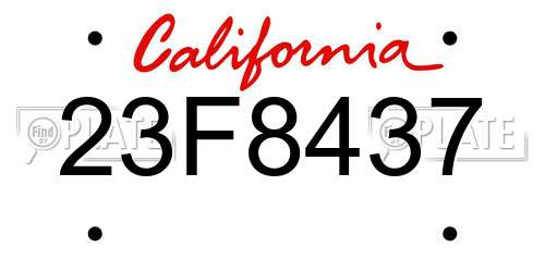 23F8437 California License Plate