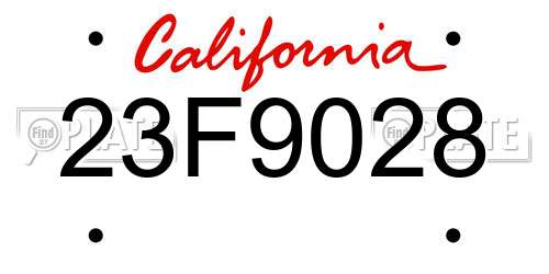 23F9028 California License Plate